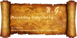 Macskásy Gabriella névjegykártya