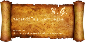 Macskásy Gabriella névjegykártya