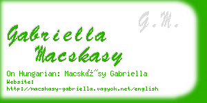 gabriella macskasy business card